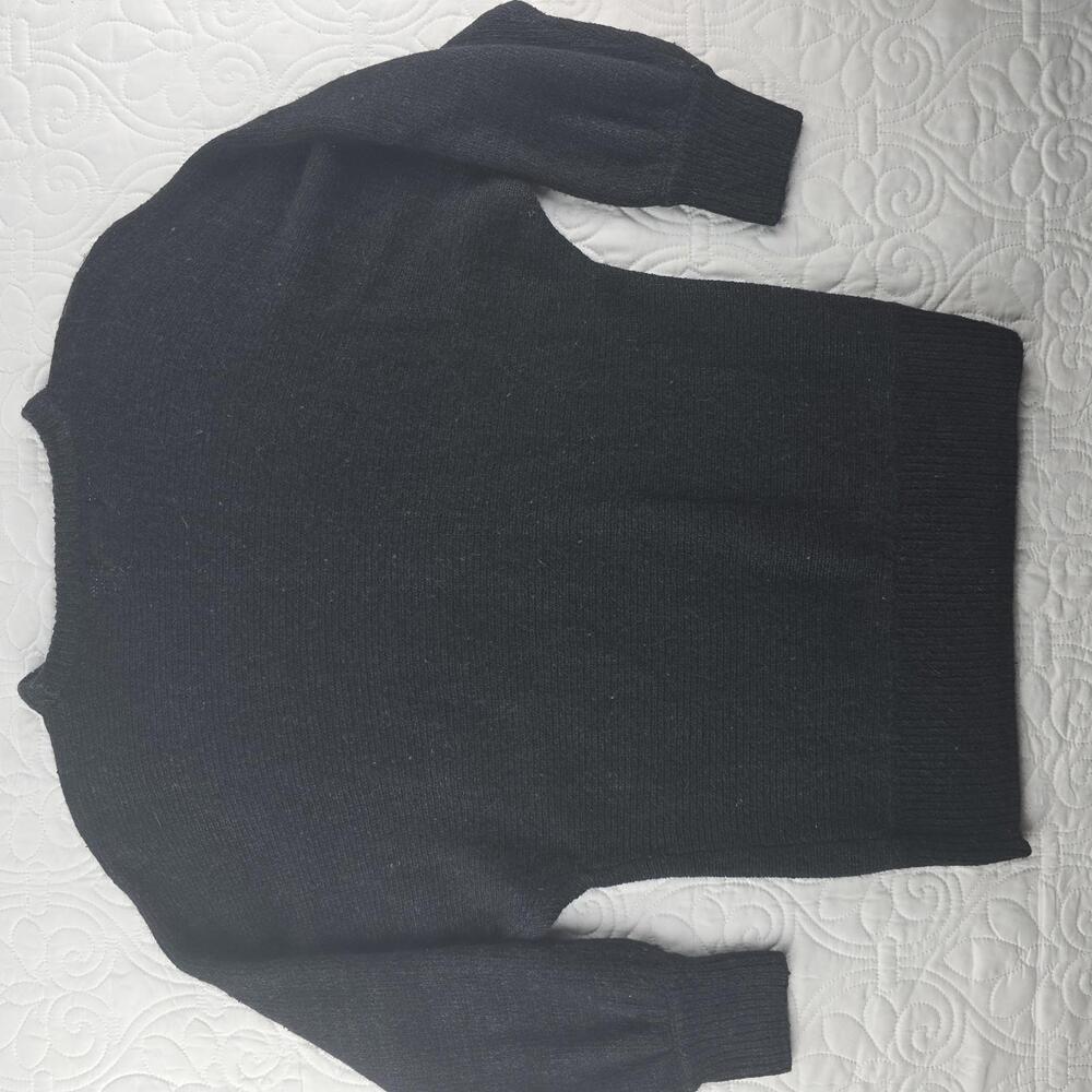 Vintage 80s/90's Silk/Angora Blend Black Beaded Leaf Pullover Sweater Size Small - Picture 3 of 8